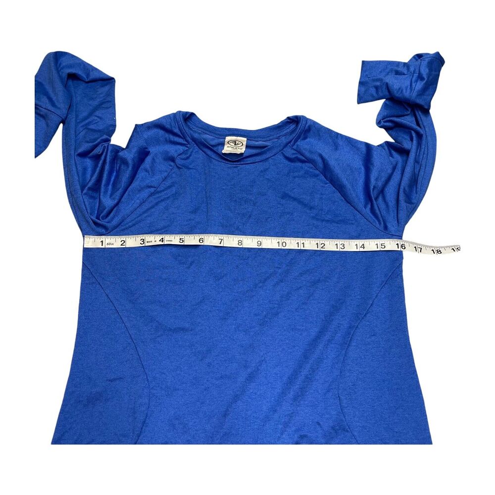 Athletic Works Running Shirt Women's Small Blue Stretch Long Sleeve Workout - Picture 4 of 7